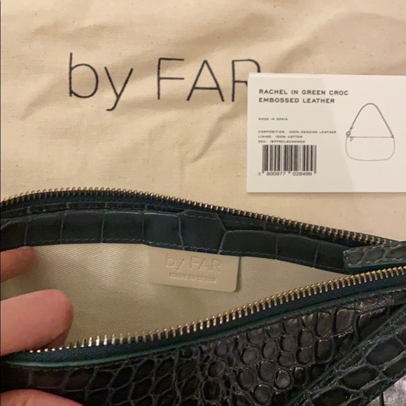 COPY - By Far Dark Green Croc Leather Rachel Bag - Picture 5 of 5